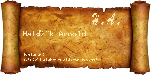 Halák Arnold névjegykártya
